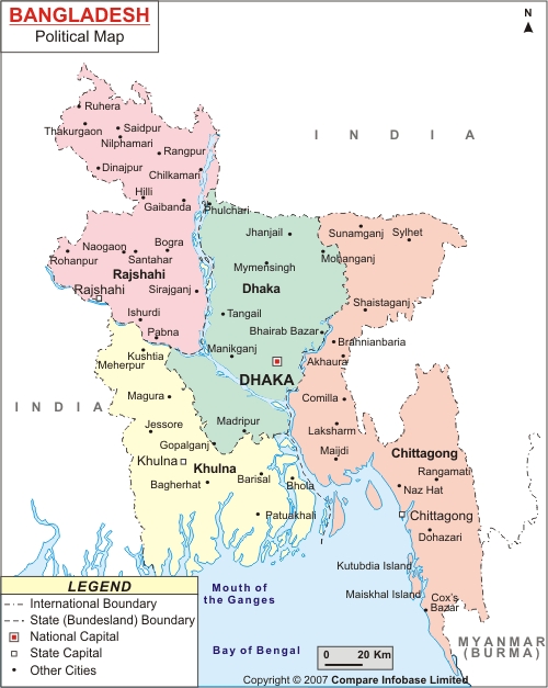 Bangladesh Tourist Map