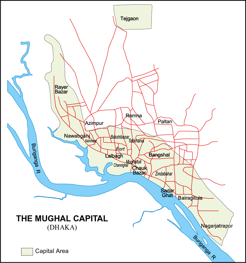 Mughal Dhaka Map
