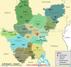 Map of Bangladesh - Divisions and Districts Maps