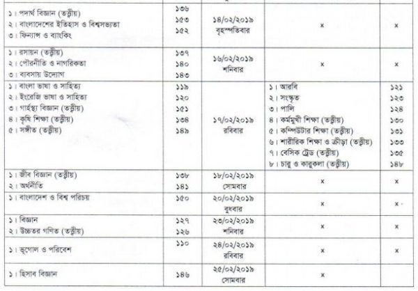 Ssc Routine For All Education Boards In Bangladesh Dhakacumilla 0068